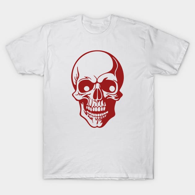 Intricate Red Skull T-Shirt by NeverDrewBefore